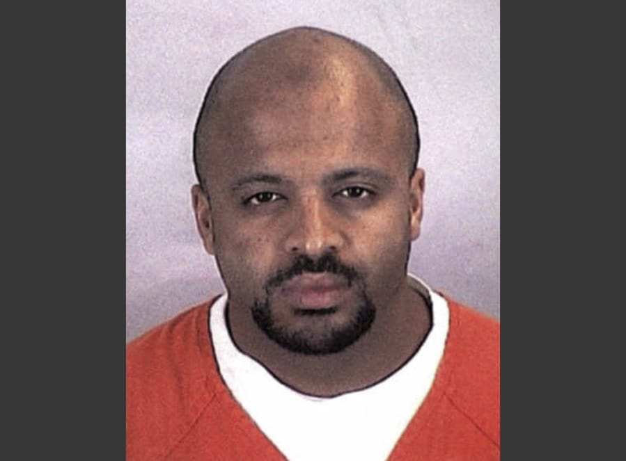 FILE - This undated file photo provided by the Sherburne County Sheriff Office shows Zacarias Moussaoui. Moussaou, the only man ever convicted in a U.S. court for a role in the Sept. 11 attacks now says he is renouncing terrorism, Al-Qaida and the Islamic State.   In a handwritten court motion Moussaoui filed with the federal court in Alexandria last April 2020, Moussaoui wrote, &quot;I denounce, repudiate Usama bin Laden as a useful idiot of the CIA/Saudi.