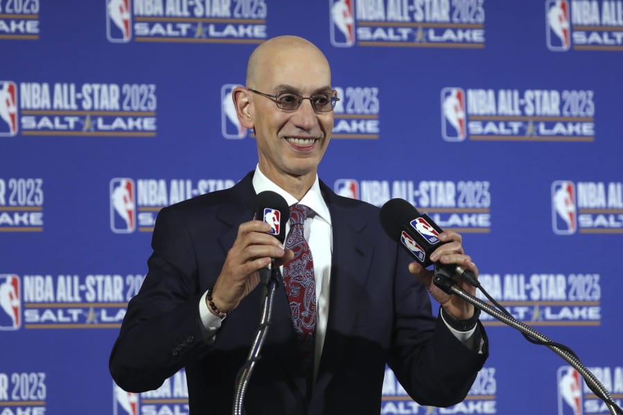 NBA Commissioner Adam Silver speaks during a news conference at Vivint Smart Home Arena in Salt Lake City. Something is finally clear in the uncertain NBA. Players believe they&#039;re going to play games again this season. The obvious questions like how, where and when remain unanswered.
