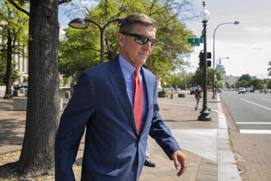 FILE - In this Sept. 10, 2019 file photo, Michael Flynn, President Donald Trump&#039;s former national security adviser, leaves the federal court following a status conference in Washington. FBI Director Christopher Wray has ordered an internal review into possible misconduct in the investigation of former Trump administration national security adviser Michael Flynn. That&#039;s according to an FBI statement issued Friday.