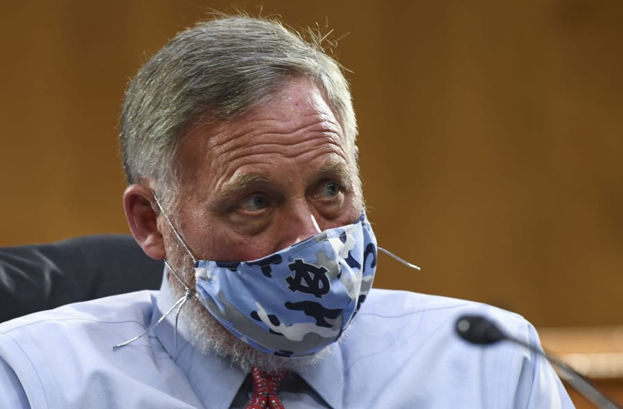 Sen. Richard Burr, R-N.C., listens to testimony before the Senate Committee for Health, Education, Labor, and Pensions hearing, Tuesday, May 12, 2020 on Capitol Hill in Washington.  (Toni L.