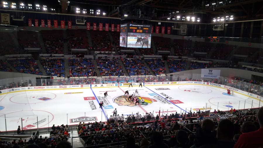 The Portland Winterhawks play the Moose Jaw Warriors at the Veterans Memorial Coliseum on Feb. 16, 2020. Western Hockey League commissioner Ron Robison said on Thursday, June 18, 2020, that in order for the league to reopen next season areans will need to be at least at 50 percent capacity. The WHL depends on ticket sales to operate.