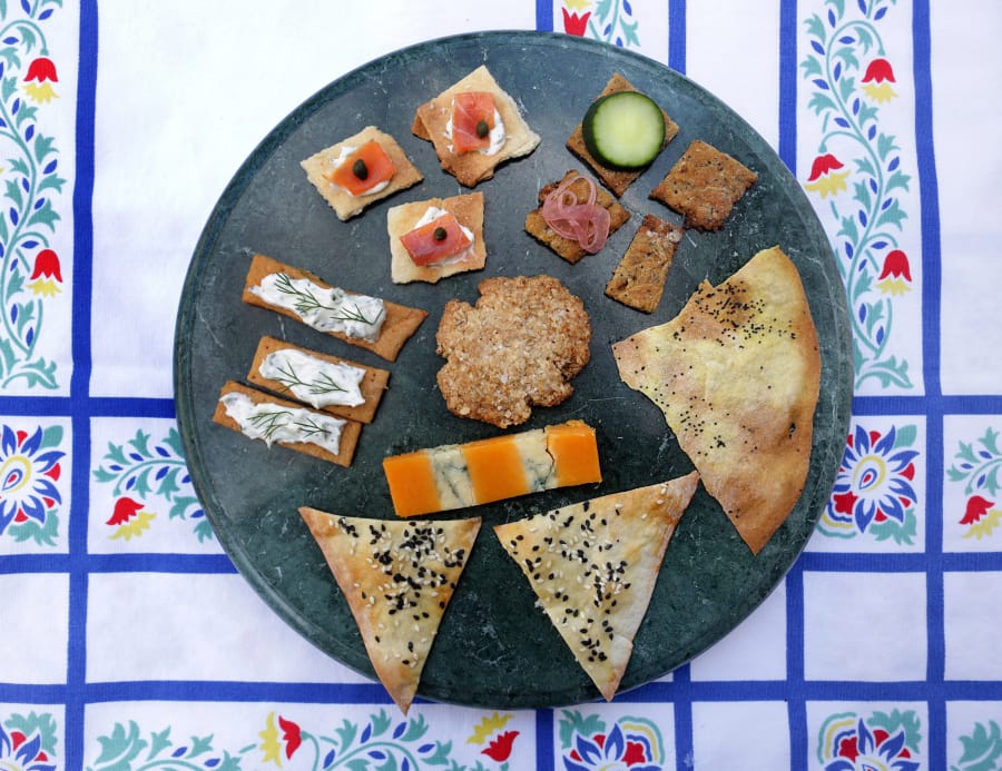 Homemade crackers can be served with an assortment of toppings. (Hillary Levin/St.