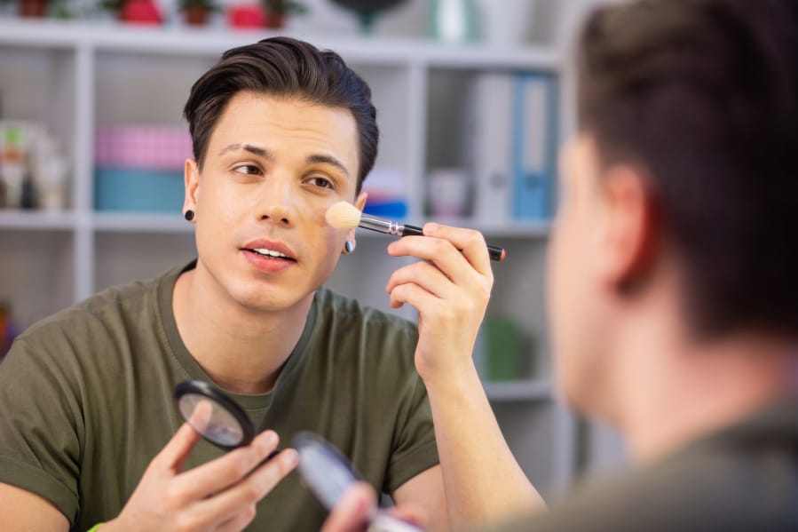 About one-third of U.S. men under 45 said they would consider trying makeup, according to a survey by Morning Consult in September.