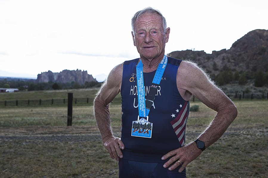 For his 90th birthday on June 6, Lew Hollander competed in a virtual sprint traithlon near his home in Terrebonne. Hollander finished the race just over the 2-hour mark.
