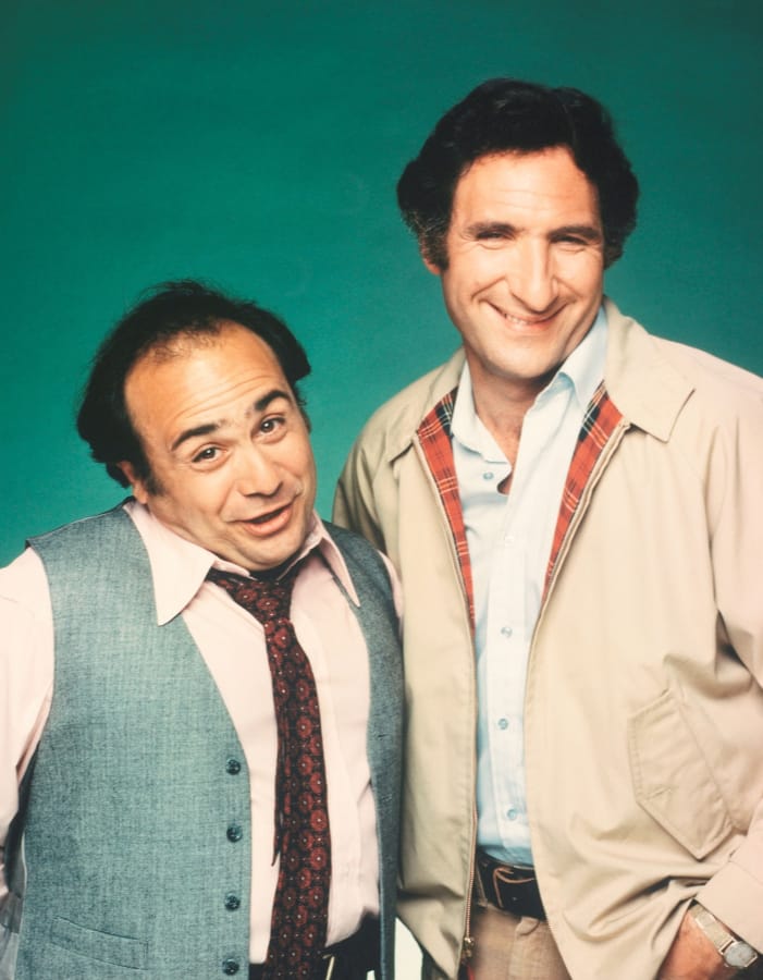 Danny DeVito and Judd Hirsch in a promotional photo for the television series, &quot;Taxi.&quot; (Paramount TV/Album/Zuma Press)