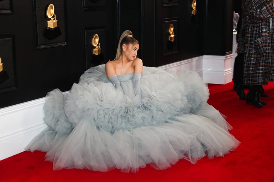 Ariana Grande arrives at the 62nd Grammy Awards at Staples Center on Jan. 26 in Los Angeles. Grande sings on two releases that are in the running for Song of Summer 2020. (Allen J.