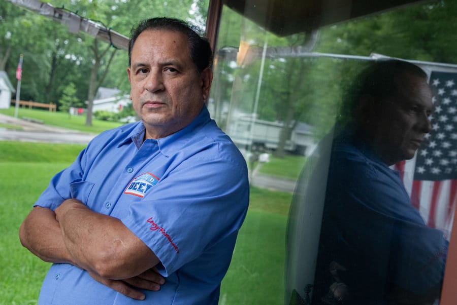 Joseph Aleman, 62, at his home in Orland Park, Ill., on July 21, 2020. Aleman was laid off from two jobs in March, he was selling beer at a Wrigley Field bar for 39 years and worked as an extra on TV show sets. He gets $219 in base benefits plus the $600 pandemic bonus which is set to expire.