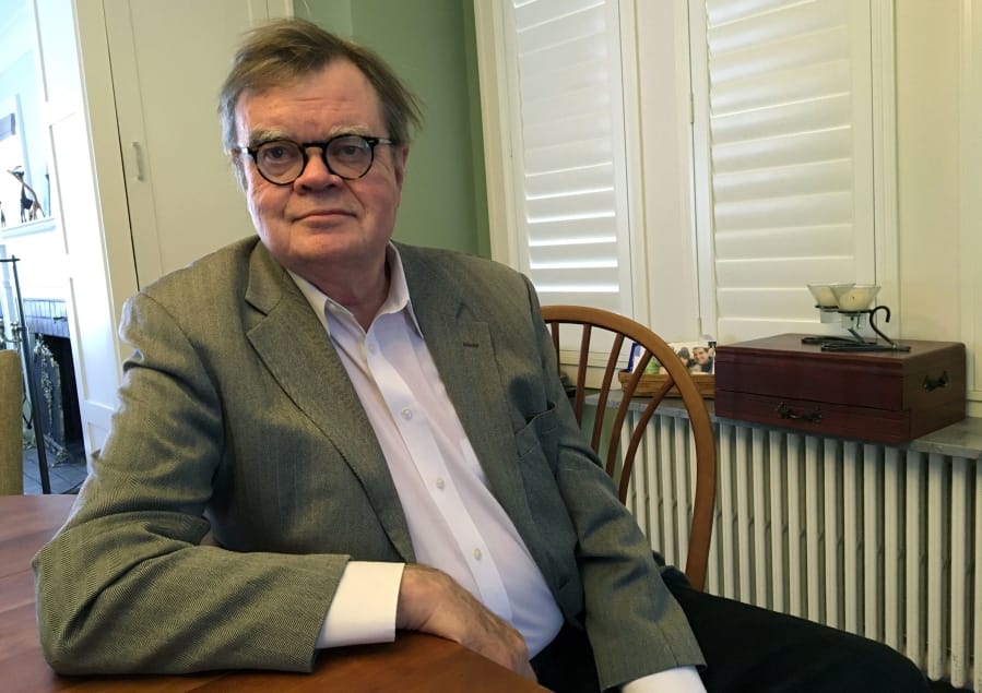 FILE - In this Feb. 23, 2018, file photo, Garrison Keillor poses for a photo in Minneapolis. Keillor has two books coming out this fall, his first releases since sexual harassment allegations were made against the author and humorist three years ago.