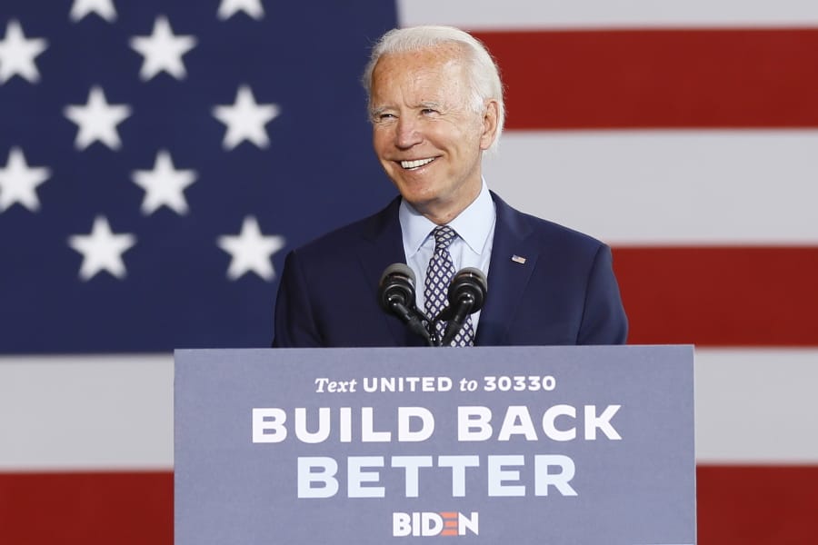 Democratic presidential candidate former Vice President Joe Biden speaks at McGregor Industries in Dunmore, Pa., Thursday, July 9, 2020.