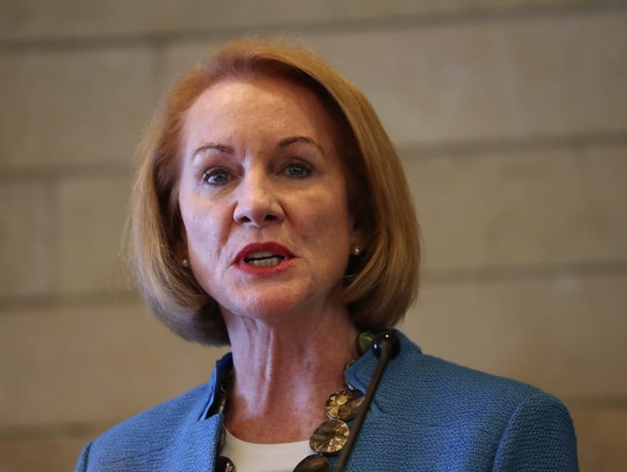 Seattle Mayor Jenny Durkan speaks during a news conference Monday, June 22, 2020, in Seattle. Faced with growing pressure to crack down on an &#039;Auoccupied&#039;Au protest zone following two weekend shootings, Durkan said Monday that officials will move to wind down the blocks-long span of city streets taken over two weeks ago that President Donald Trump asserted is run by &#039;Auanarchists.&quot; (Ken Lambert/The Seattle Times via AP) (ted s.