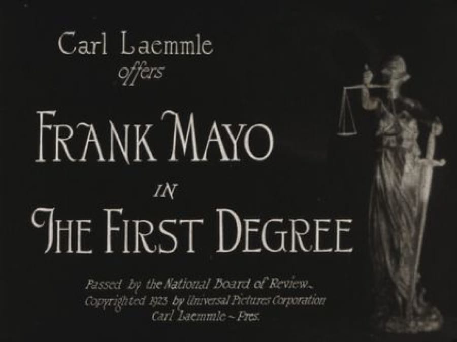 Opening titles for a recently rediscovered courtroom drama &quot;The First Degree.&quot; (Chicago Film Archives)