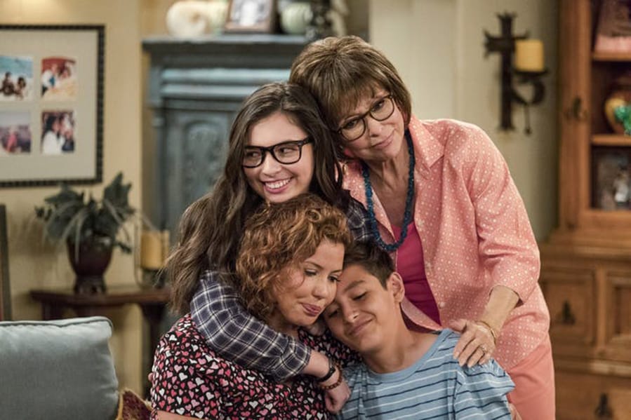 The cast of &quot;One Day at a Time&quot; includes, clockwise from bottom left: Justina Machado, Isabella Gomez, Rita Moreno and Marcel Ruiz.(Adam Rose/ Netflix/TNS)