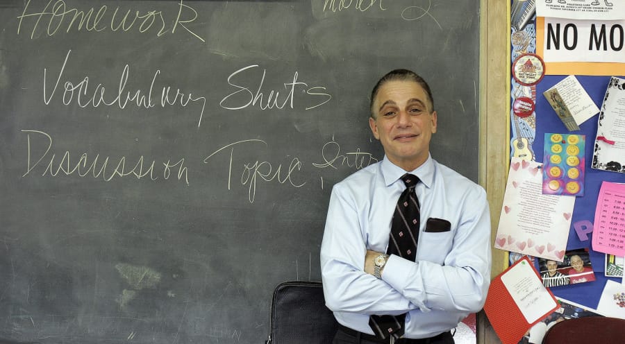 Tony Danza stands in the classroom where he taught English at Northeast High School in Philadelphia, Pa., (Bonnie Weller/The Philadelphia Inquirer)
