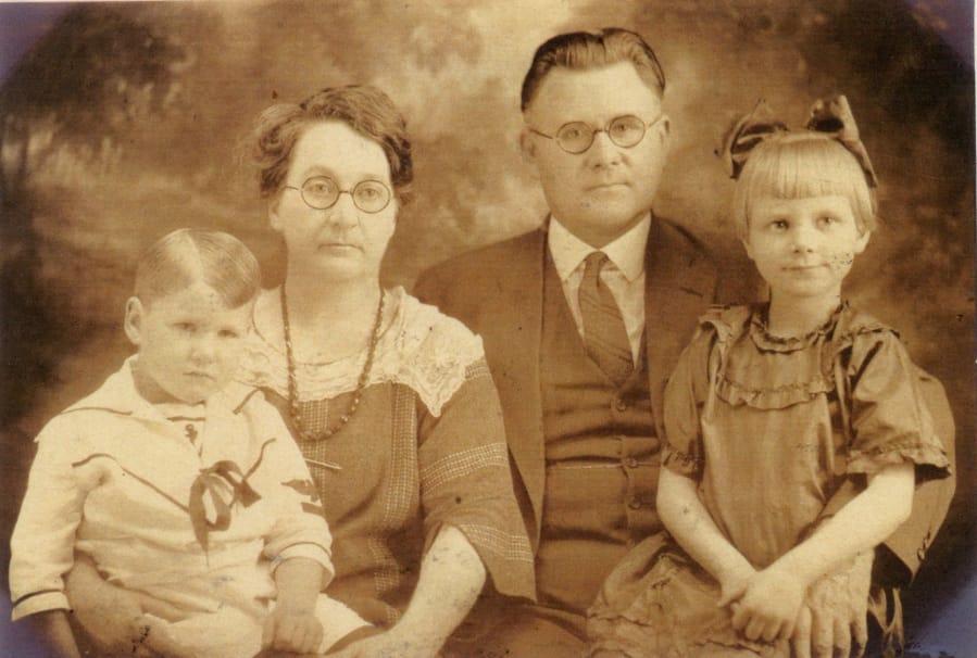 Charles Cecil Curtis, pastor of the First Christian Church, pictured here with his family, was also the Ku Klux Klan&#039;s provisional Grand Dragon of Washington State in the early 1920s.