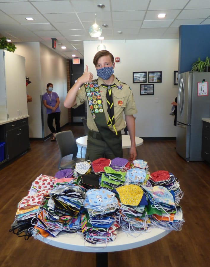 RIDGEFIELD: For his Eagle Scout project, Ridgefield High School Gavin Gannon sewed hundreds of masks for the Ridgefield School District.