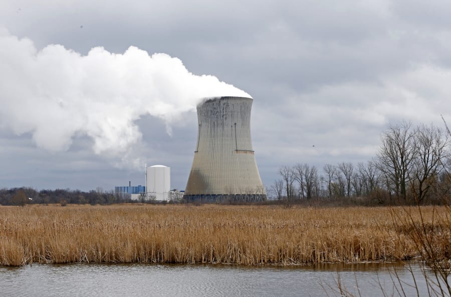 FILE - This April 4, 2017, file photo shows the entrance to FirstEnergy Corp.&#039;s Davis-Besse Nuclear Power Station in Oak Harbor, Ohio. A nuclear plant bailout law should be repealed immediately, Democratic members of the Ohio House announced Wednesday, July 22, 2020, as a bribery scandal involving one of the state&#039;s most powerful lawmakers unfolded over the law&#039;s passage.