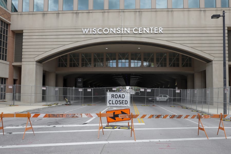 In this Aug. 5, 2020, file photo, The Wisconsin Center in Milwaukee. Joe Biden is poised to unveil his vision for the modern-day Democratic Party in the first presidential nominating convention of the coronavirus era next week. The all-virtual affair will test the former vice president&#039;s ability to overcome unprecedented logistical challenges in an urgent mission to energize his sprawling coalition.