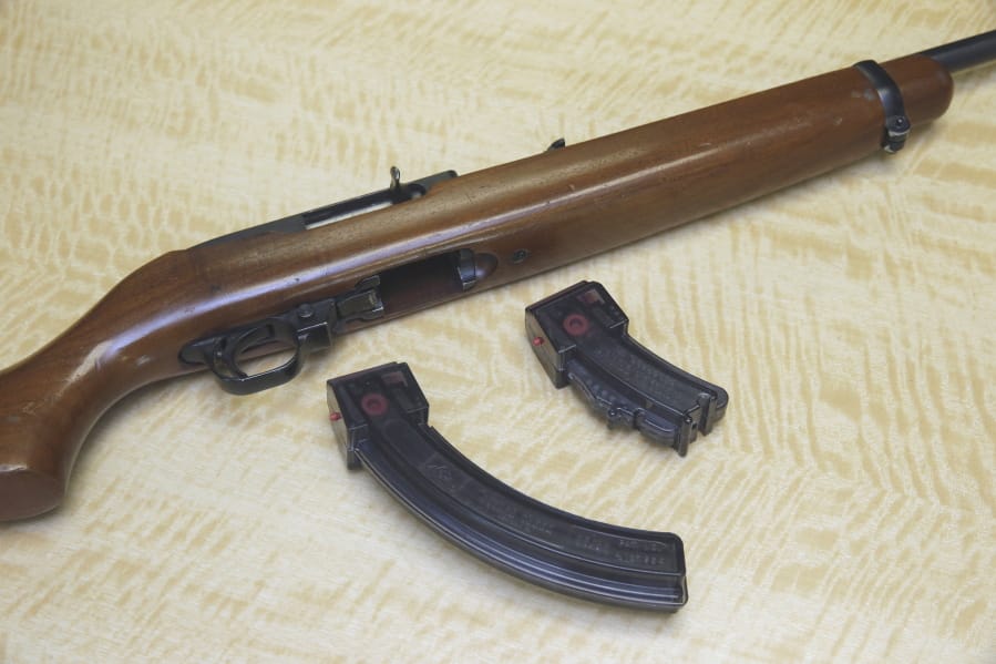 FILE - In this June 27, 2017, file photo, a semi-automatic rifle is displayed with a 25 shot magazine, left, and a 10 shot magazine, right, at a gun store in Elk Grove, Calif. A three-judge panel of the 9th U.S. Circuit Court of Appeals has thrown out California&#039;s ban on high-capacity ammunition magazines. The panel&#039;s majority ruled Friday, Aug. 14, 2020, that the law banning magazines holding more than 10 bullets violates the constitutional right to bear firearms.