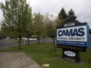 The Camas School District Zellerbach Administration Center is pictured Wednesday afternoon, April 15, 2020.