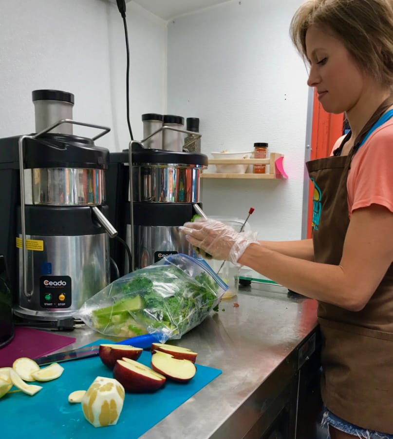 Rebekah Trigg, co-owner of Funky Fresh Juice Co., also has a health-coaching business. Trigg explores with clients how they&#039;re eating. Are they chewing their food? Are they eating while stressed out?