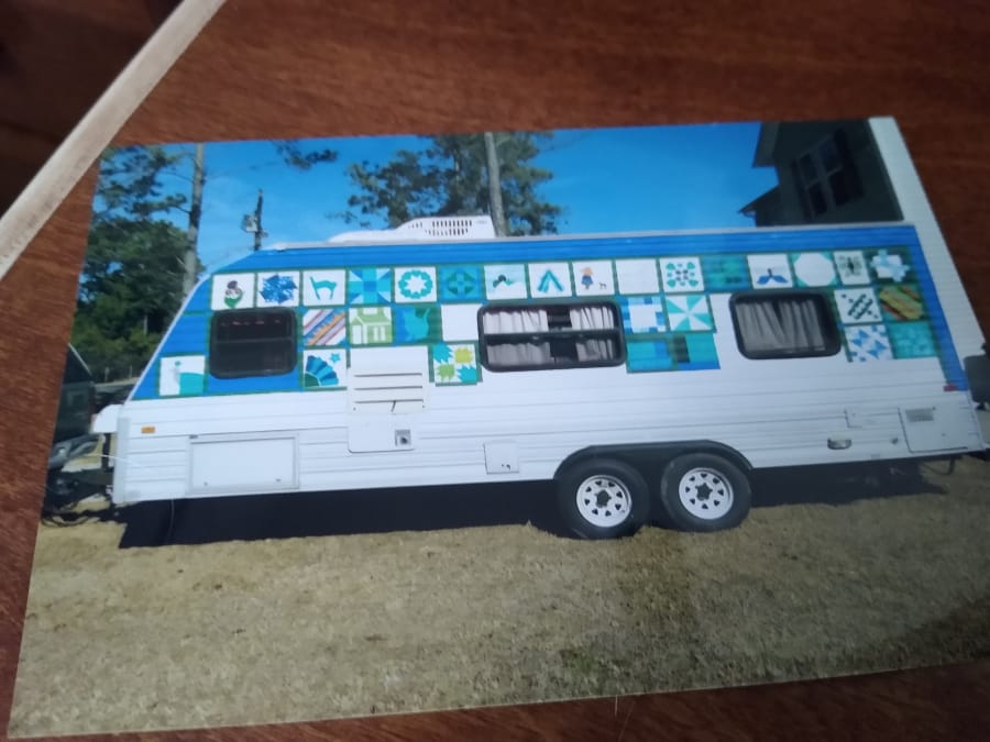 Contributed photo
Kerry Schuller&#039;s tried-and-true Terry travel trailer was stolen Friday. She wants it back and hopes her unique paint job will help someone spot it.