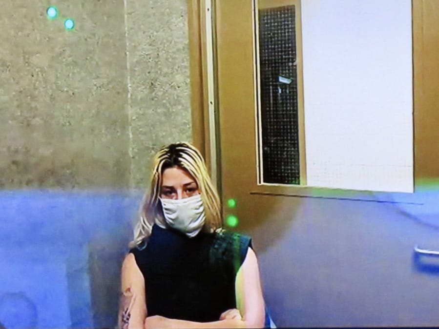 Harley Marie Anderson makes a first appearance via video Monday in Clark County Superior Court on suspicion of vehicular homicide and hit-and-run resulting in death in a Sept. 2 crash involving a pedestrian.