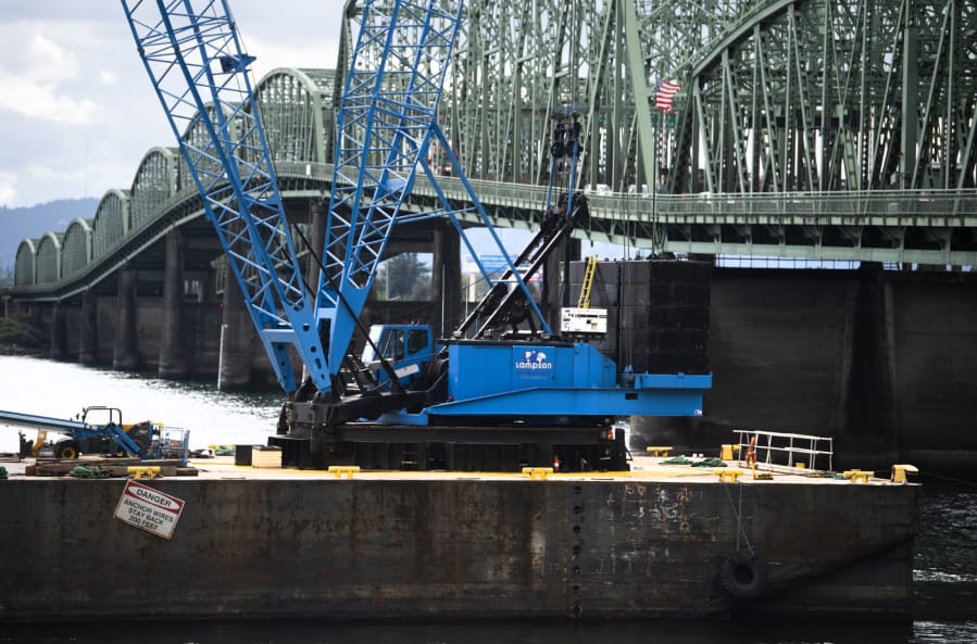 Crews on Saturday began a nine-day trunnion repair project on the Interstate 5 Bridge.