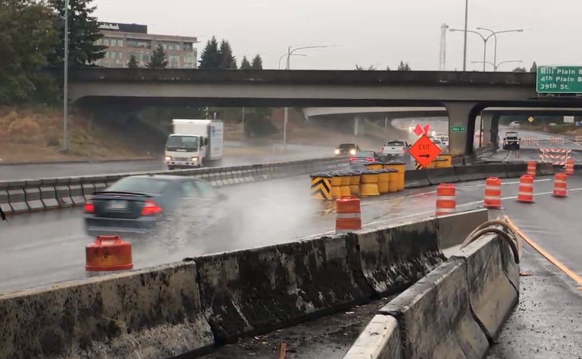 Standing water caused issues on Interstate 5 on Wednesday afternoon.