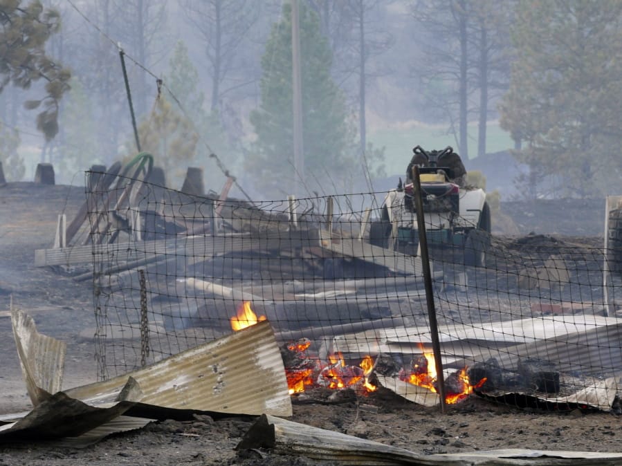 Charred rubble remains after a wildfire decimated the small town of Malden on Sept. 7, 2020, destroying an estimated 70% of homes in the northern Whitman County community, The Spokesman-Review reports.