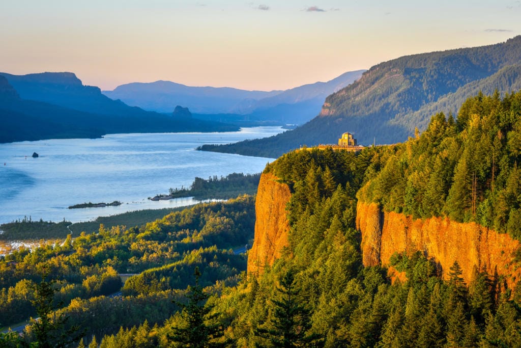 The Vista House in the Columbia River Gorge.