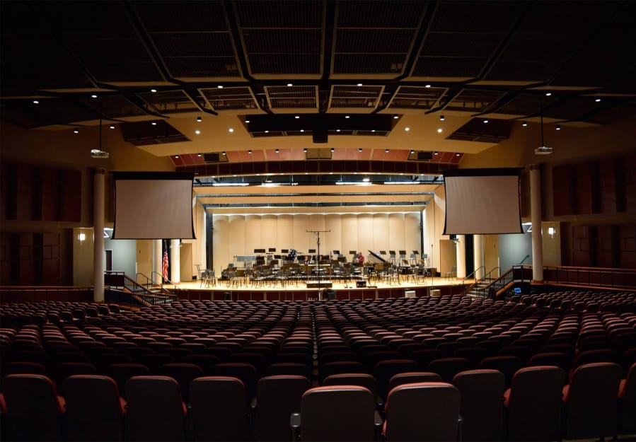 The acoustically impressive Skyview Concert Hall at Skyview High School seats up to 1,100 people and has been the home of the Vancouver Symphony Orchestra for years. But most arts groups can't afford to lease space like this.