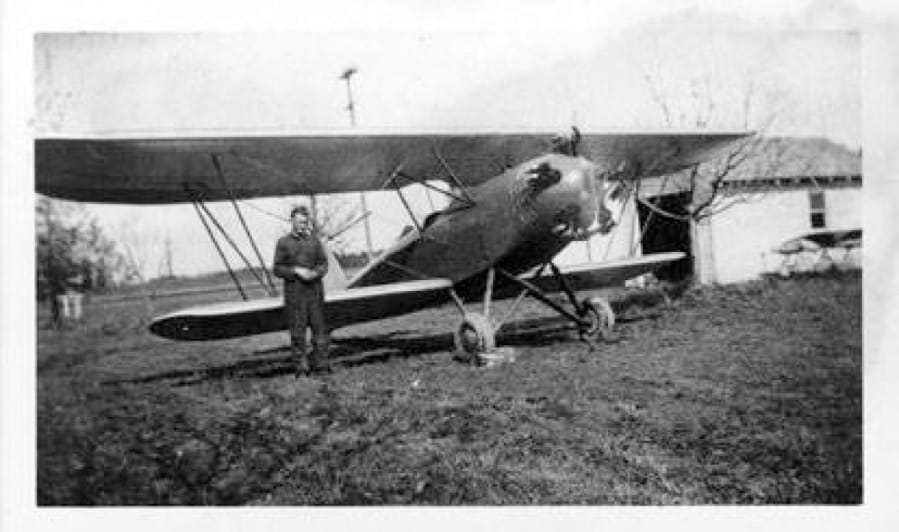 Basil Dhanens is shown with a biplane in 1931 that he probably built in his garage near today&#039;s Highway 99 and 78th Street. He was also a one-man water department and airport operator. A Belgian immigrant, pilot, weatherman and entrepreneur, he was so popular that Hazel Dell almost changed its name to Basilville.
