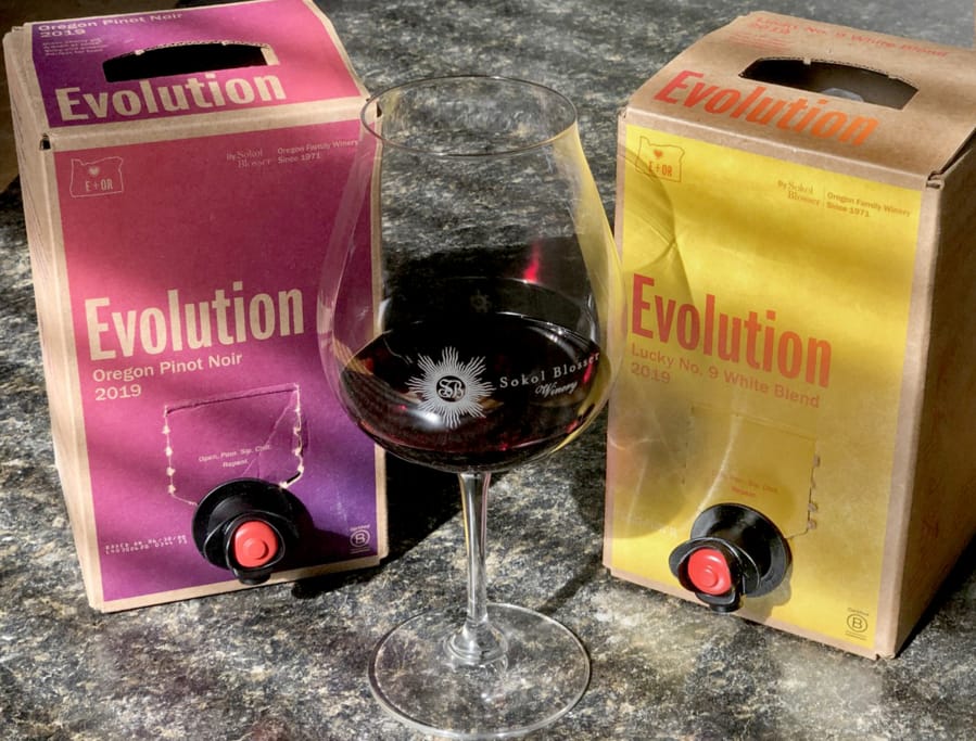 Evolution boxed wine from Sokol Blosser is Oregon&#039;s first boxed wine.