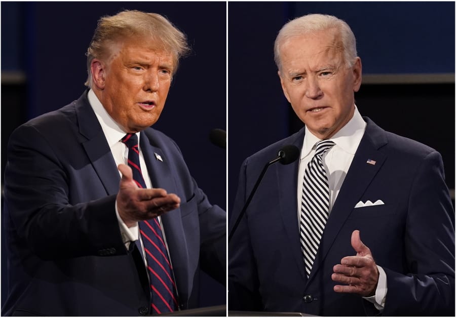 President Donald Trump, left, and former Vice President Joe Biden are shown during the first presidential debate on Sept. 29.