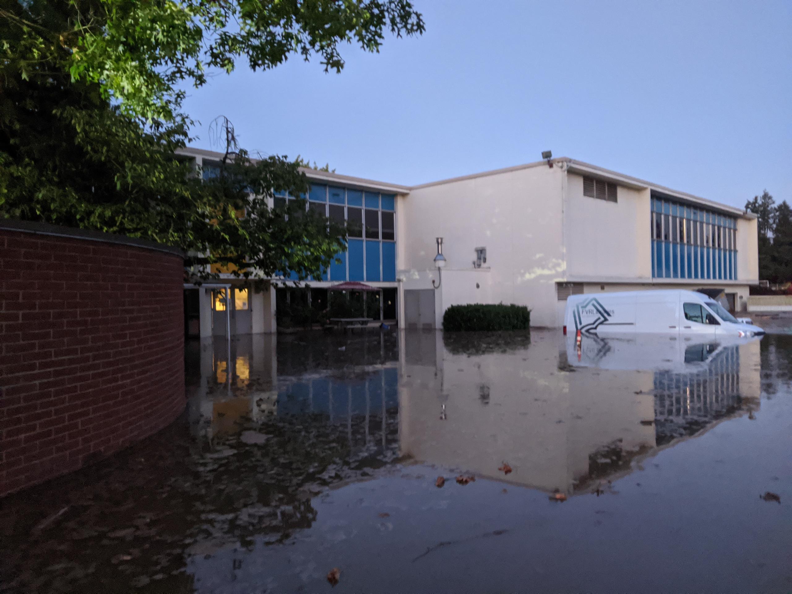 The Fort Vancouver Regional Libraries Operations Center in Vancouver was flooded after a water main broke on Saturday evening.