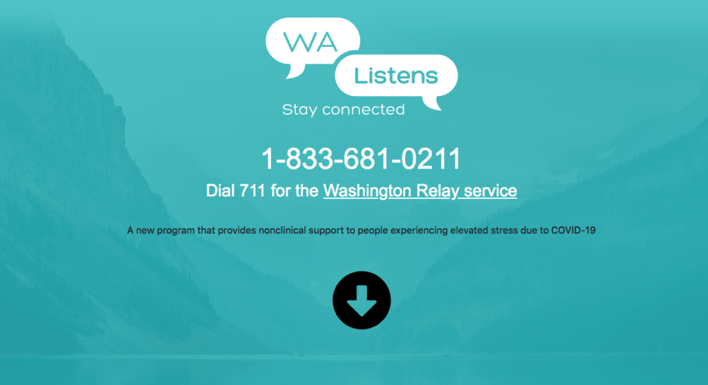 The homepage for Washington Listens at walistens.org.