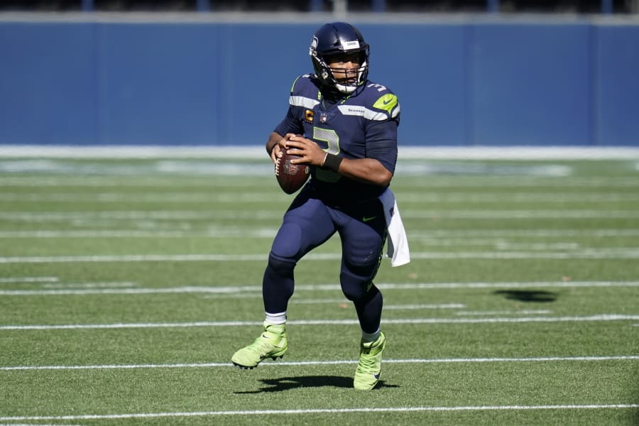 Seattle Seahawks quarterback Russell Wilson leads the NFL with 14 touchdown passes. The Seahawks play at the Miami Dolphins on Sunday, Oct. 4, 2020.