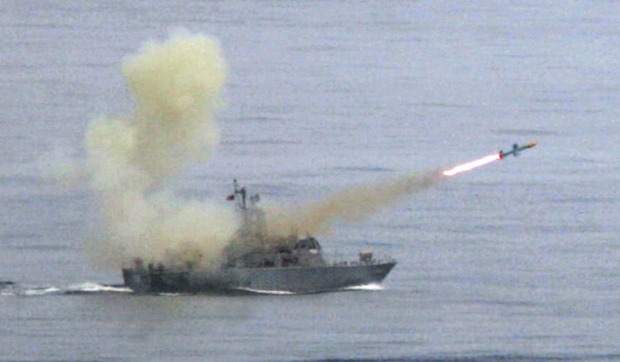 FILE - In this May 16, 2007, file photo, a Taiwanese navy frigate launches a &quot;Harpoon&quot; surface-to-surface missile during the second day of the annual Hankuang military exercises off Ilan, central eastern coast of Taiwan. The State Department says it has notified Congress of plans for a $2.37 billion sale of Harpoon attack missiles to Taiwan, a move likely to anger China. The announcement on Oct. 26, 2020, came just hours after China said it will sanction Boeing Co.&#039;s defense unit, Lockheed Martin Corp. and other U.S.
