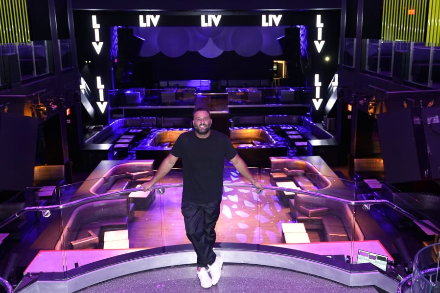 LIV owner David Grutman poses for a photograph at the nightclub, Wednesday, Oct. 14, 2020, in Miami Beach, Fla. LIV, one of Miami&#039;s most glamorous, star-studded nightclubs sits empty and quiet these days, a casualty of both the coronavirus outbreak and a power struggle between state and local government over how to contain the scourge.