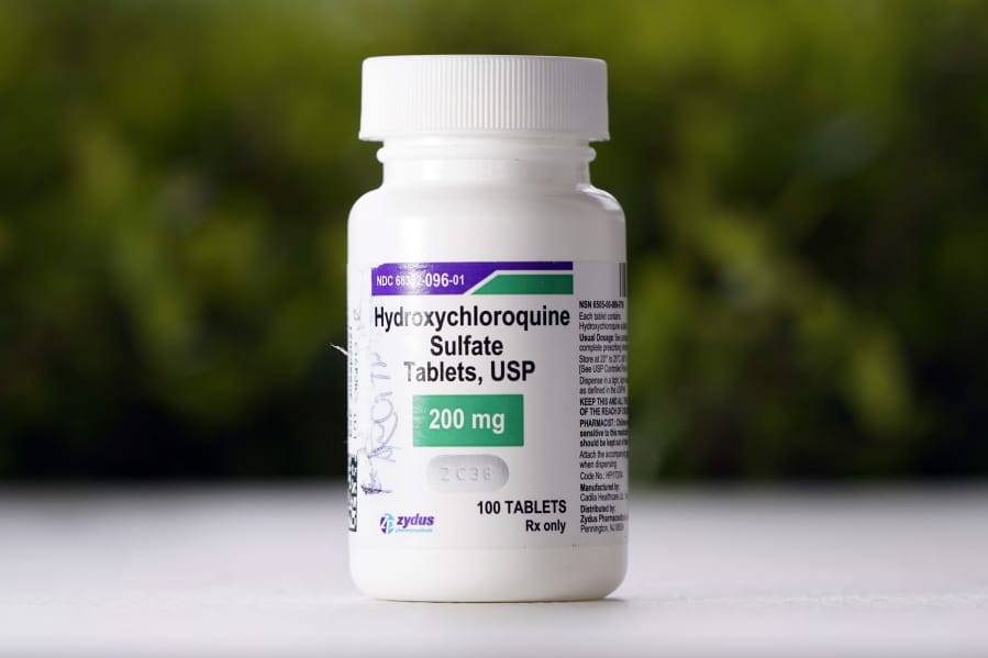 FILE - This Tuesday, April 7, 2020, file photo shows a bottle of hydroxychloroquine tablets in Texas City, Texas. The U.N. health agency says the world&#039;s largest randomized trial of COVID-19 treatments found &quot;conclusive evidence&quot; that a repurposed malaria drug that U.S. authorities have made a pillar of treatment and President Donald Trump has touted has little or no effect on severe cases. The World Health Organization announced Friday, Oct. 16, 2020, the long-awaited results of its six-month &quot;Solidarity Therapeutics Trial&quot; that endeavored to see if existing drugs might have an effect on the coronavirus. (AP Photo/David J.