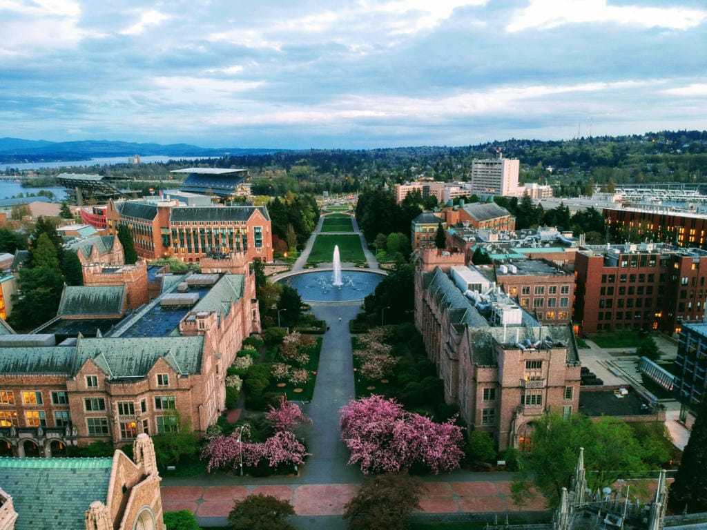 Aerial photo of the University of Washington campus (iStock.com)
