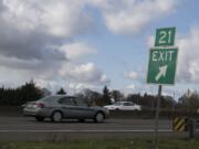 Traffic backs up at exit 21 to Interstate 5. The Woodland city council prefers to improve the traffic signals near the exit, although three traffic roundabouts are another option.