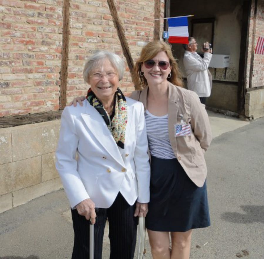 Godelieve Van Laere Pena and author Susan Tate Ankeny in Le Cardonnois, France, in 2011.