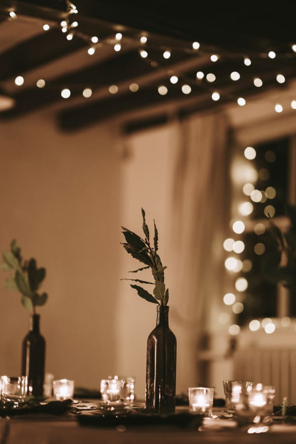 Don't forget the importance of smaller, scattered sources of light, such as lighted garlands or LED candles.