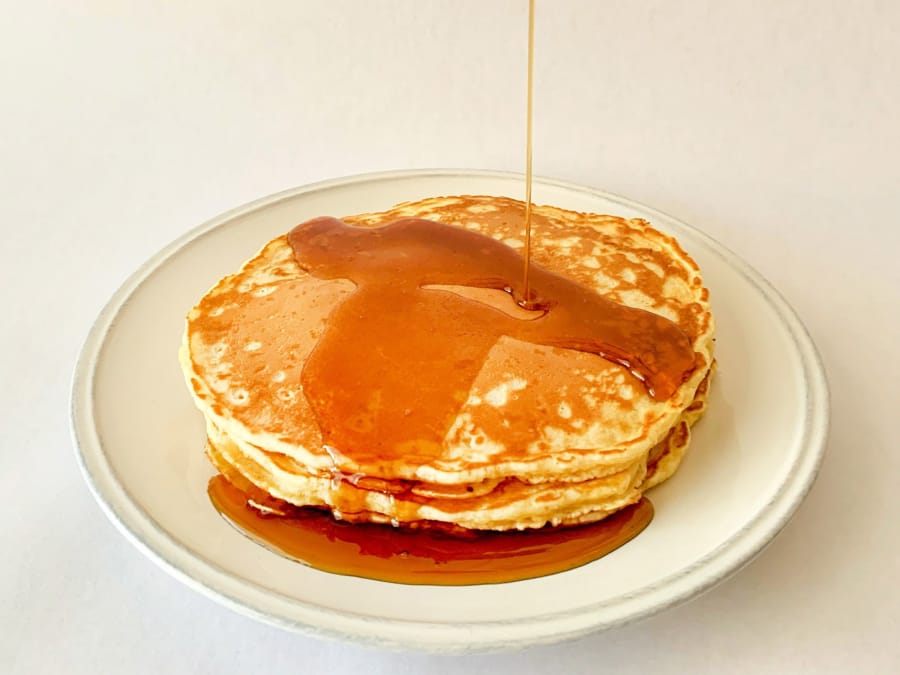 Fluffy and hot all at the same time, diner-style pancakes are the best breakfast for two.