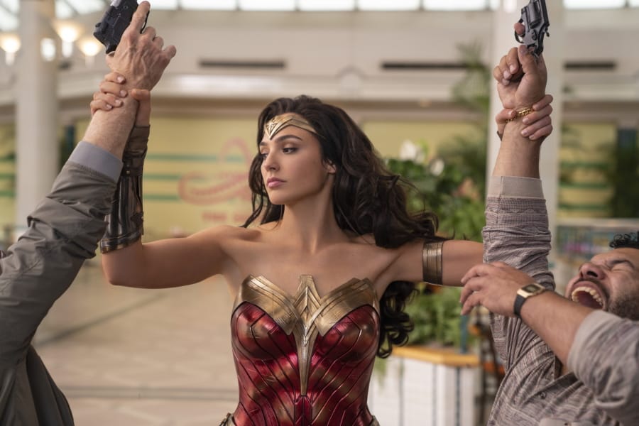 This image released by Warner Bros. Entertainment shows Gal Gadot in a scene from &quot;Wonder Woman 1984.&quot; WarnerMedia last week announced that &quot;Wonder Woman 1984&quot; -- a movie that might have made $1 billion at the box office in a normal summer -- will land in theaters and on HBO Max nearly simultaneously next month. (Clay Enos/Warner Bros.