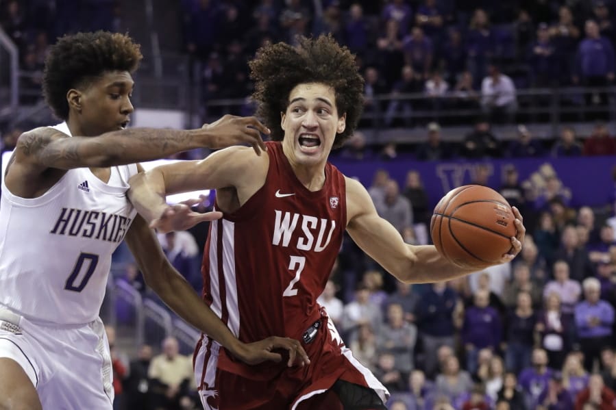 Washington State&#039;s CJ Elleby (2) was the 46th pick in the NBA draft on Wednesday night, Nov. 19, 2020, selected by the Trail Blazers. He became the first Washington State player drafted since Klay Thompson in 2011.