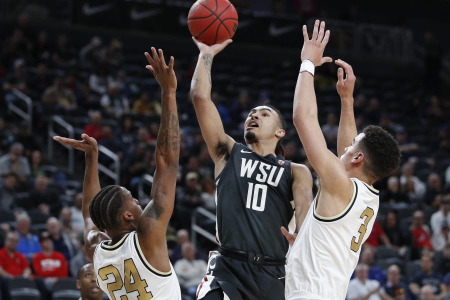 Washington State&#039;s Isaac Bonton (10) is the only returning player for the Cougars. He started 27 of the 28 games WSU played last year as a junior, averaging 15.3 points over those 28 games.