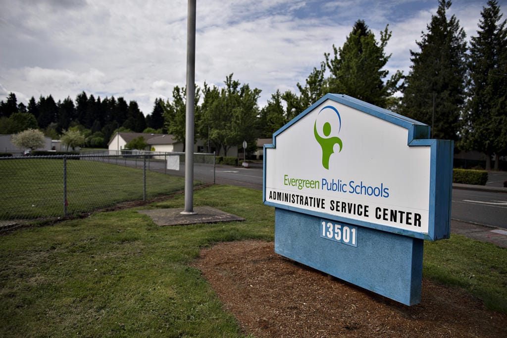 The Evergreen Public Schools Administrative Service Center is pictured Tuesday morning, April 28, 2020.