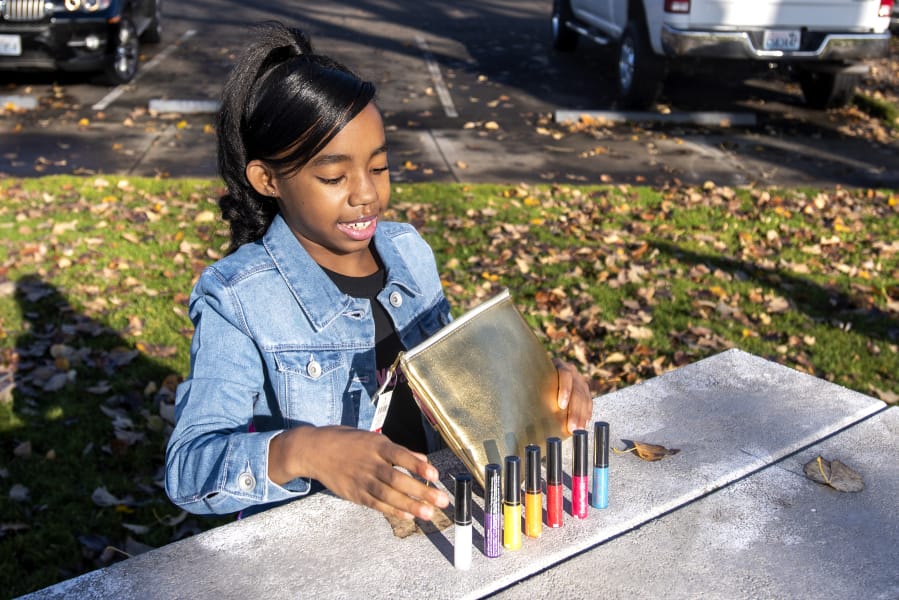 Amira Ashley, 10, talks about her lip gloss brand Boujee Vegan Girl. Amira sells the lip glosses for $10 per tube.